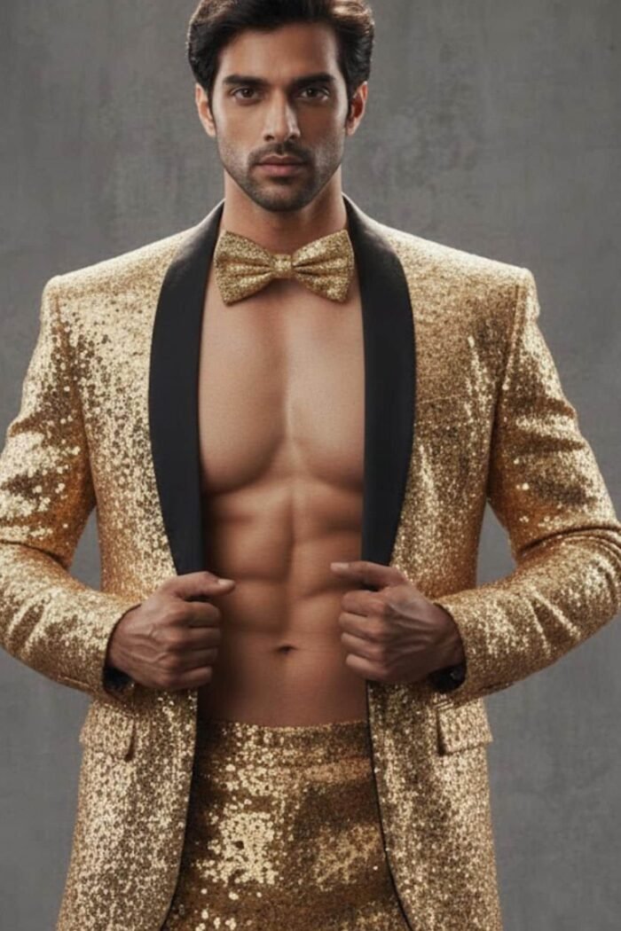 Gold Sequin Blazer - Performance Tuxedo Jacket (Stage Wear)
