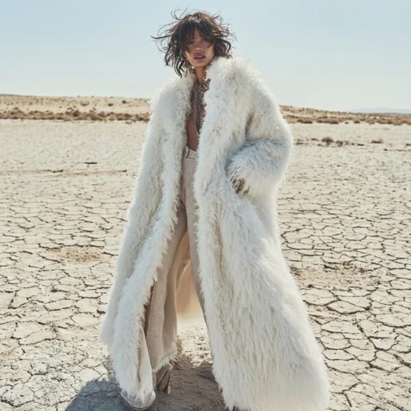 White Faux Fur Maxi Coat