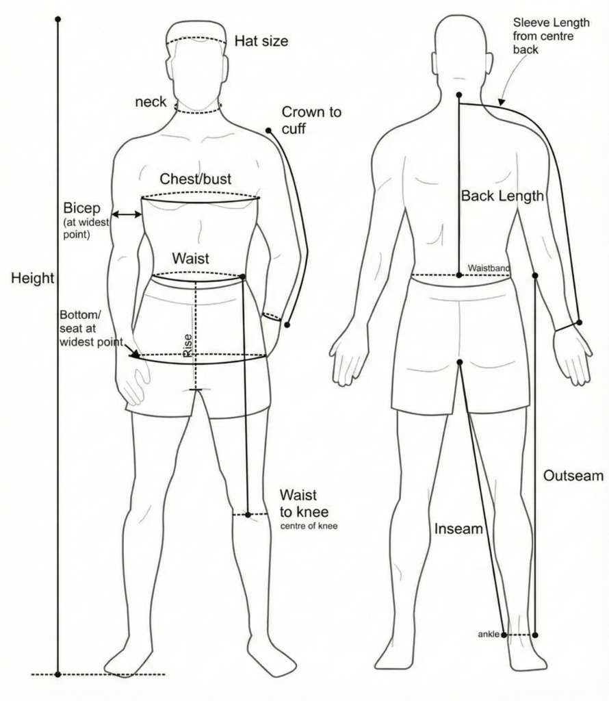 Men's Clothing Measurement Guide