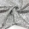 ZEVQ premium silver sequin hooded poncho coat with faux fur hood and cuffs for festival fashion