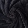 ZEVQ's premium black hooded maxi plush coat, an oversize Wellsoft duster for festival fashion.