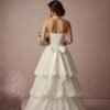 Ivory Lace Corset Tiered Skirt Set by ZEVQ, a premium festival bridal and cyberpunk fashion outfit.