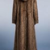 ZEVQ premium brown faux fur hooded festival parka worn at a festival