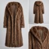 ZEVQ premium brown faux fur hooded festival parka worn at a festival