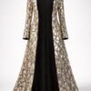 ZEVQ's premium satin-lined mirror mosaic duster, a custom festival robe with reflective panels and luxurious lining.