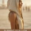 Premium Linen Boho Hood Wrap with gold trim, styled for a desert festival like Burning Man.