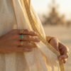 ZEVQ premium hooded linen maxi vest in ecru, a boho festival duster for Burning Man outfits
