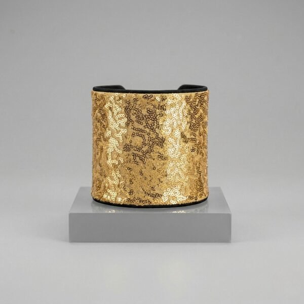 Gold Sequin Secret Pocket Wristband with hidden money compartment for festivals