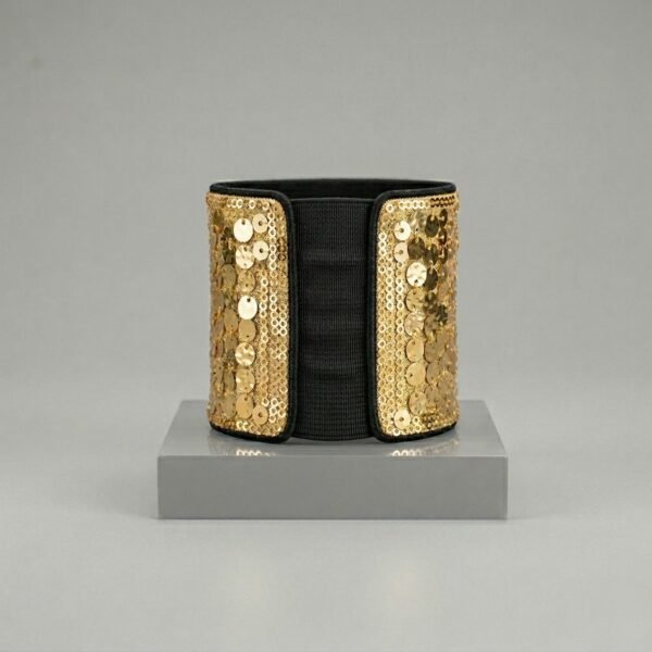 Gold Sequin Secret Pocket Wristband with hidden money compartment for festivals